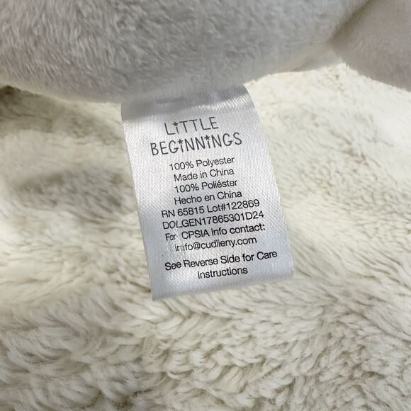 Little Beginnings Security Blanket White Yellow Plush Puppy Dog Polka Dot Lovey - Picture 4 of 5